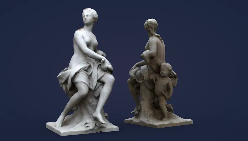 卢浮宫博物馆戴安娜雕塑C4D模型 diane v louvre museum low definition