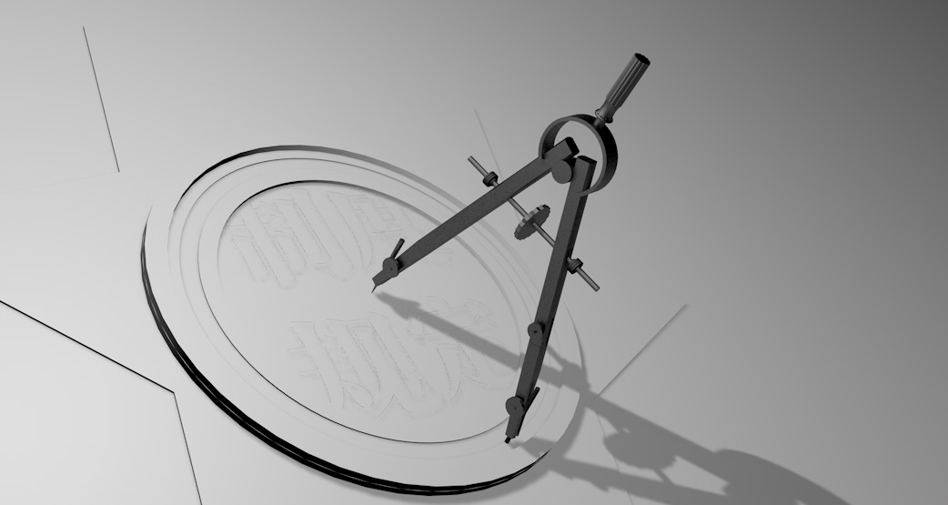 制图绘图工具圆规C4D模型 Compasses 3d model