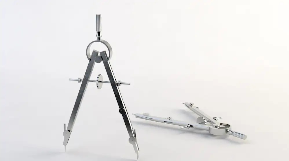 数学画图和工程制图工具圆规C4D模型 Compasses