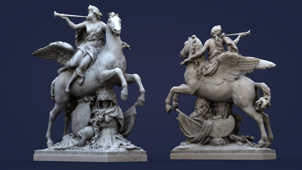 卢浮宫博物馆飞马雕塑C4D模型 la renommee louvre museum low definition