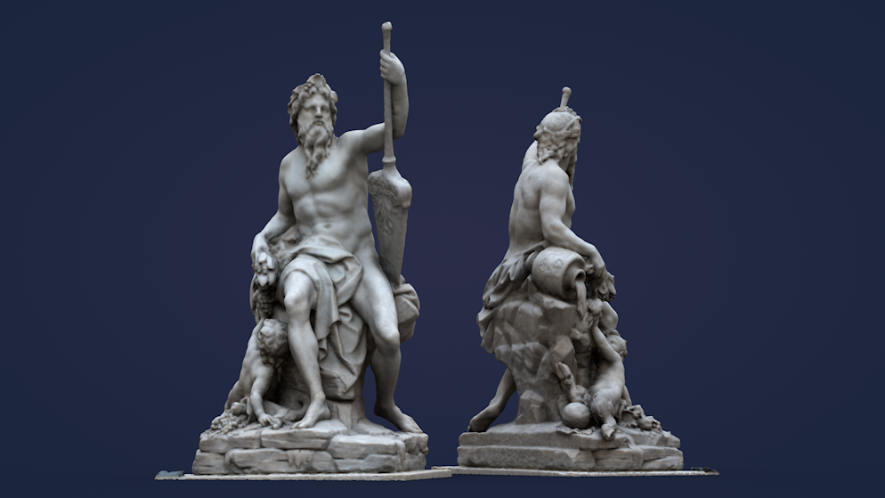法国卢浮宫博物馆雕塑C4D模型 la seine louvre museum