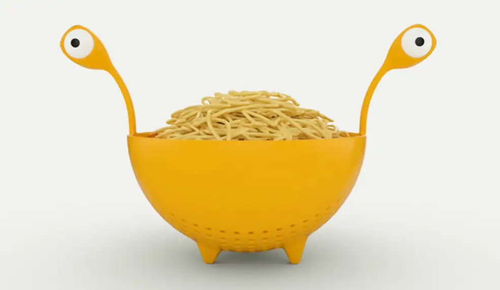 C4D Octane大眼怪物碗与意大利面模型 Flying Spaghetti Monster Colander