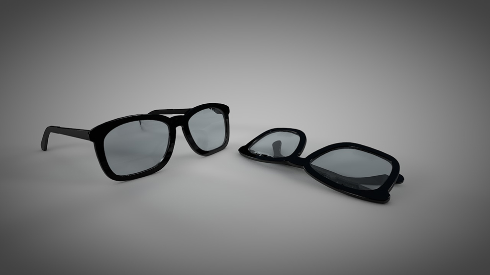 黑框眼镜C4D模型 Geek glasses