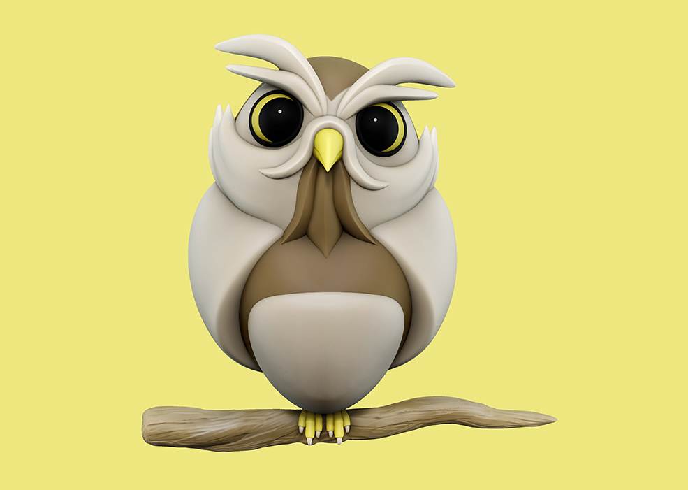 卡通猫头鹰3D模型 Owl Sculpt（ZBrush）