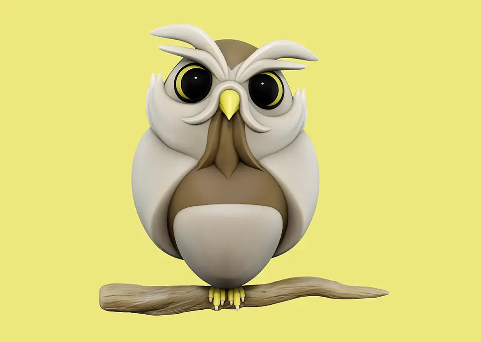 卡通猫头鹰3D模型 Owl Sculpt（ZBrush） - C4D之家 - comp.jpg