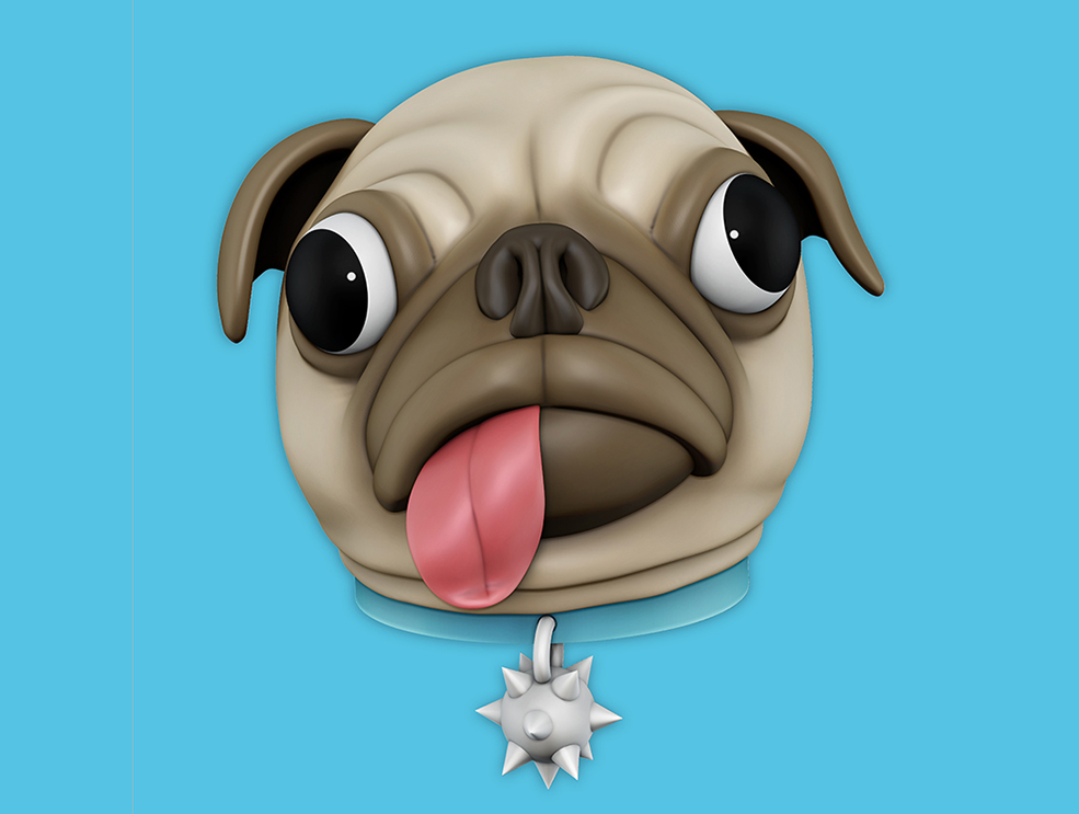 [Zbrush模型]沙皮狗头像ZTL模型 Pug Sculpt