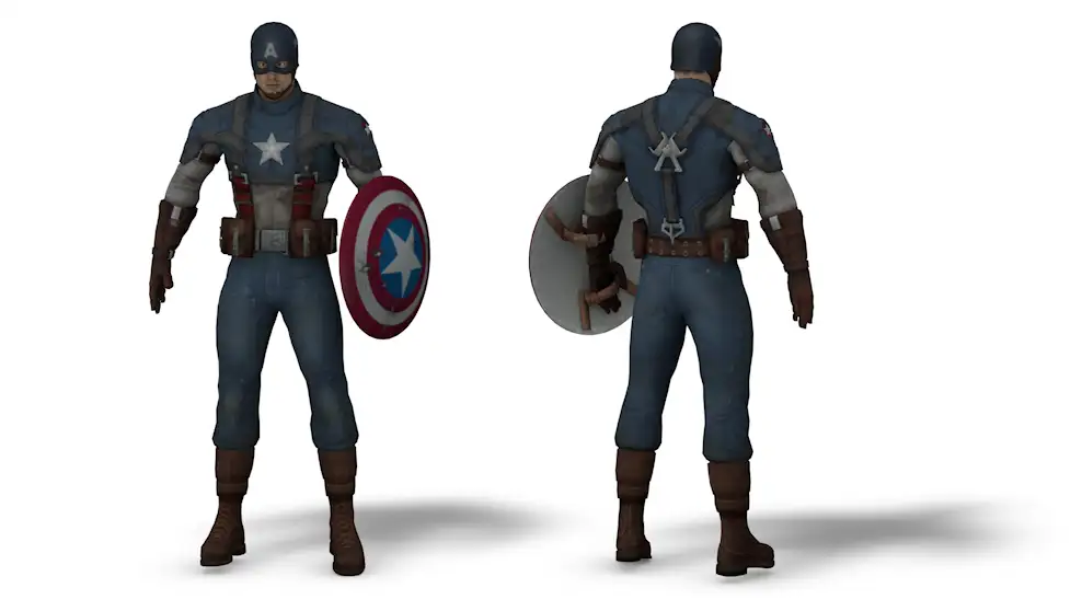 美国队长C4D绑定模型 Captain America