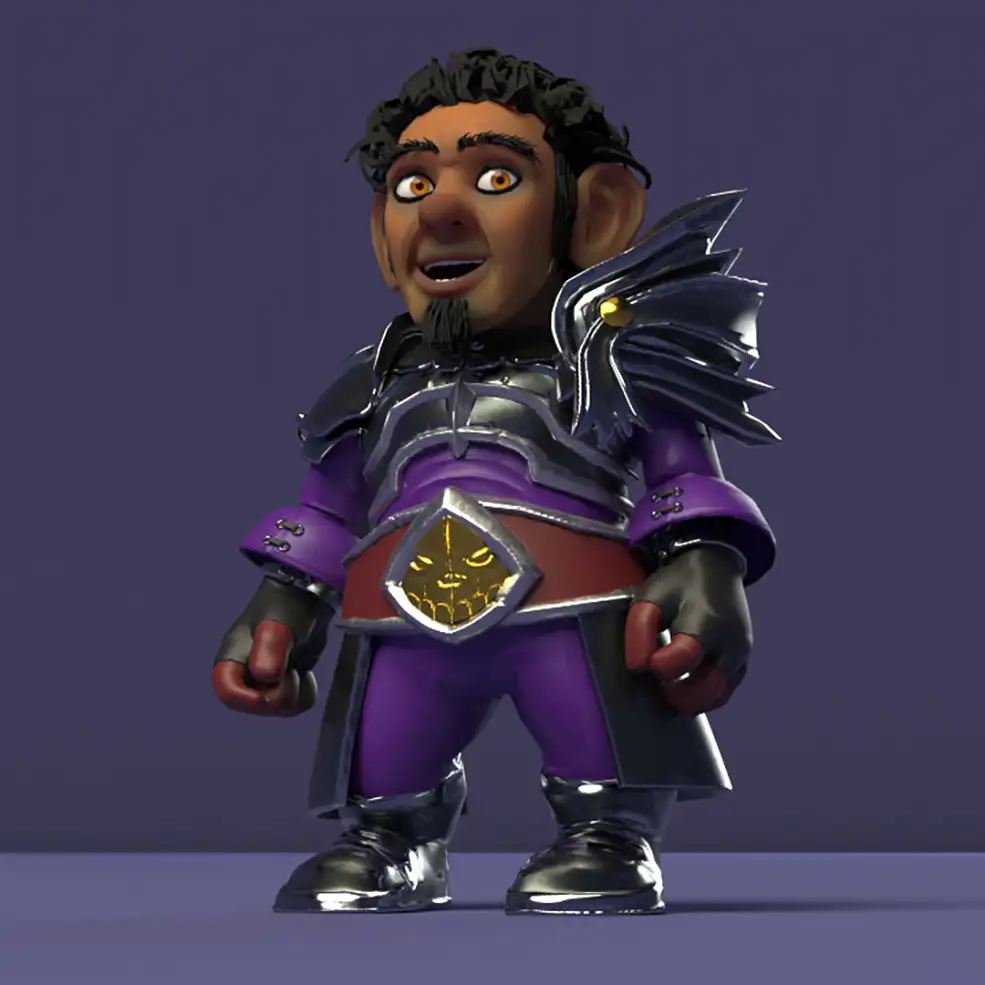 [MAYA模型]身披铠甲的卡通勇士MAYA模型 Gnome WoW Maya Rig