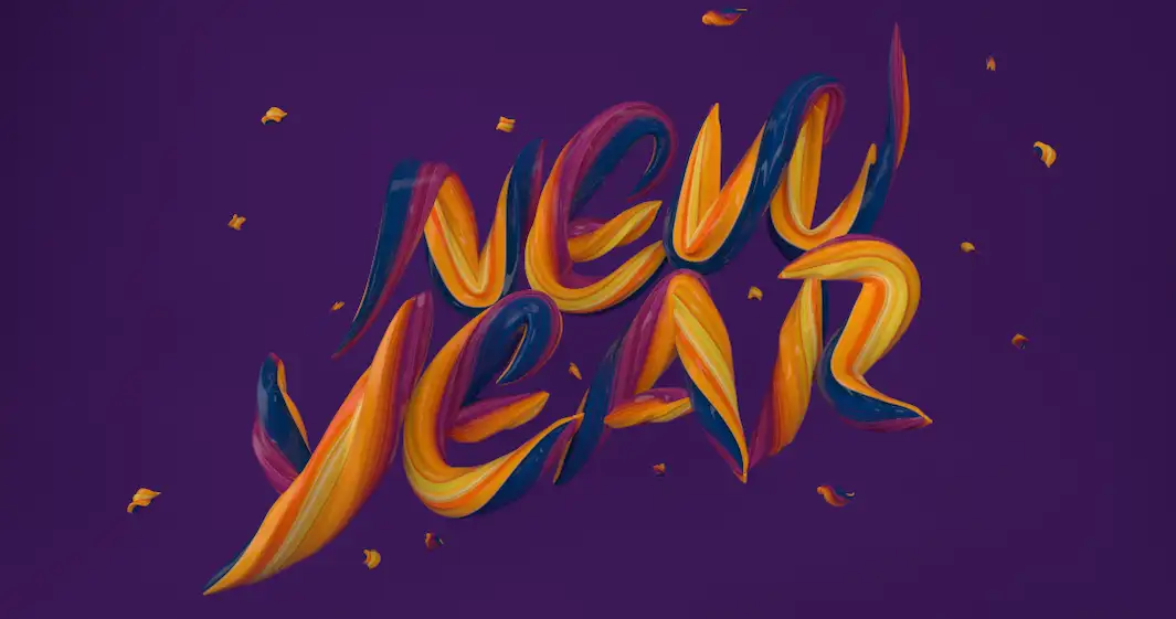 C4D扭曲文字工程“NEW YEAR”