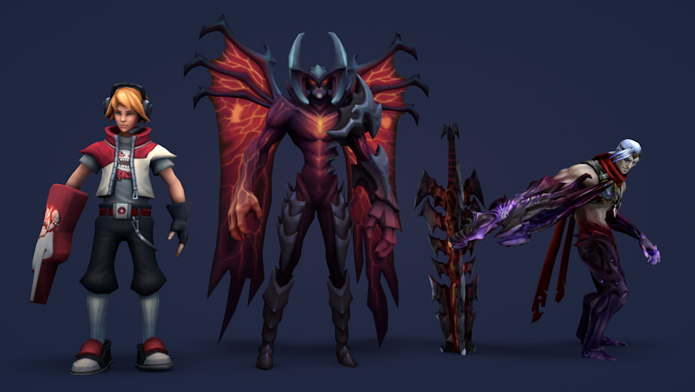 4个英雄联盟C4D游戏角色模型 league of legends