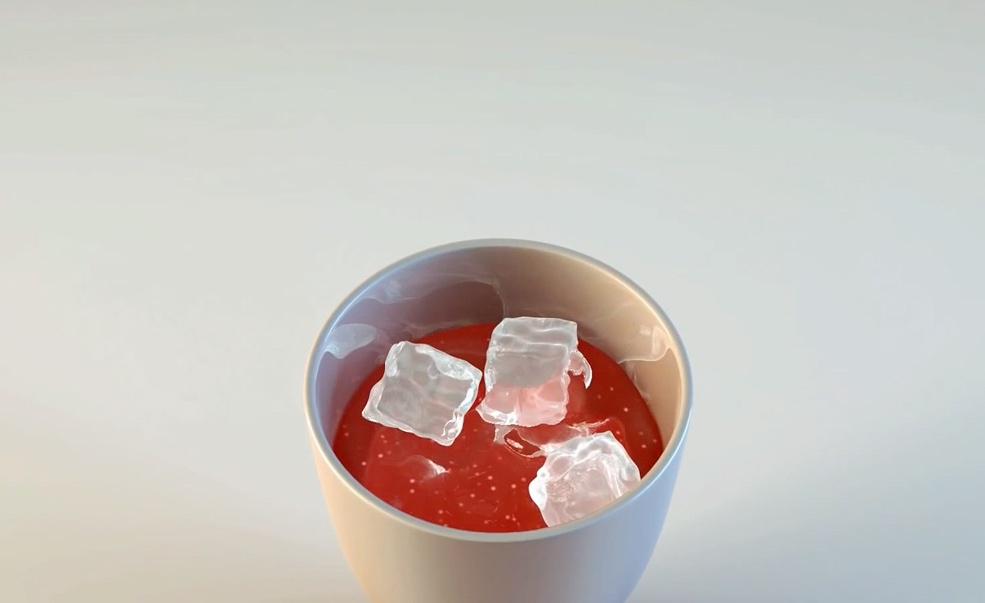 C4D结合Realflow制作水杯里漂浮的冰块教程 Realflow and C4D Ice Cubes Float Preview