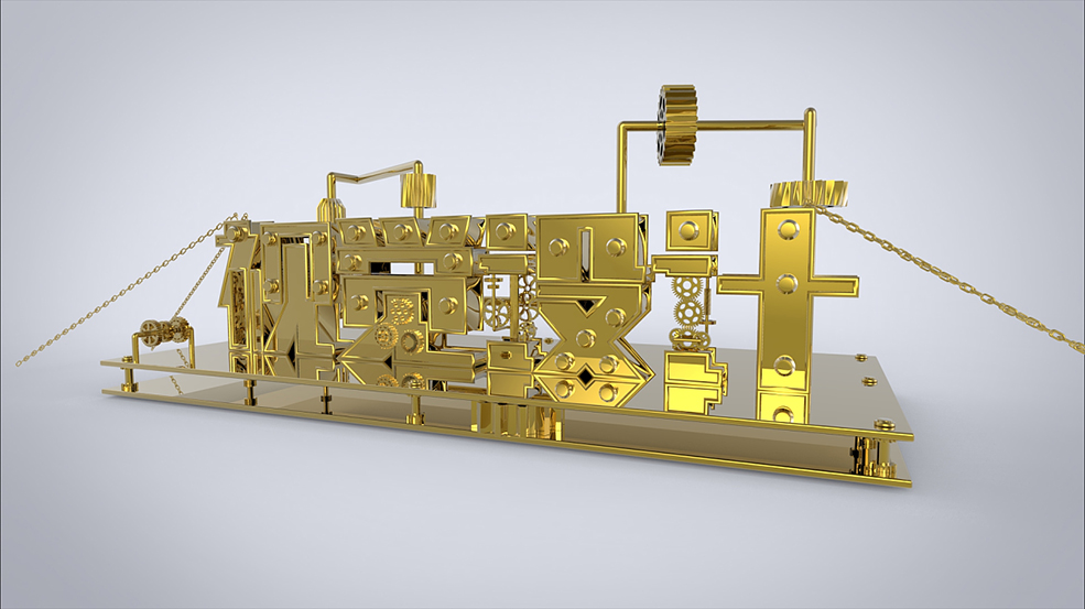 C4D《视觉设计》金属机械创意文字设计工程文件