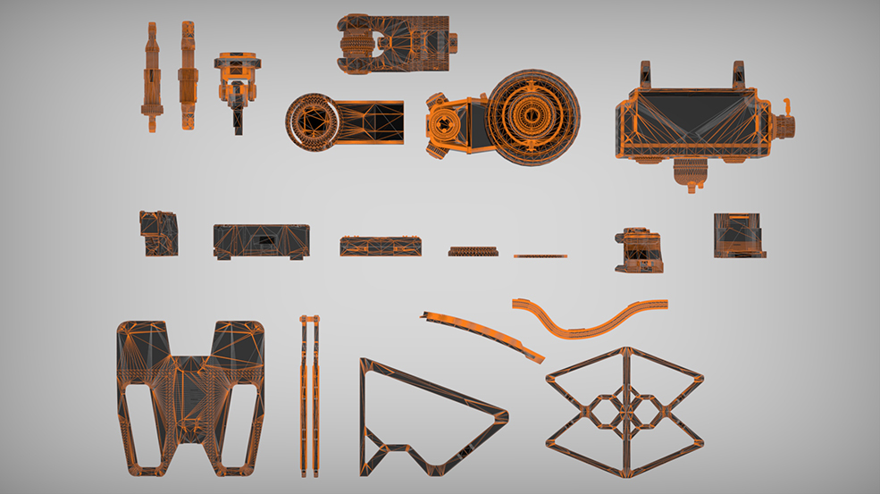 科幻机械C4D模型 Random Kit_Tam Nguyen - C4D之家 - Wireframe.jpg