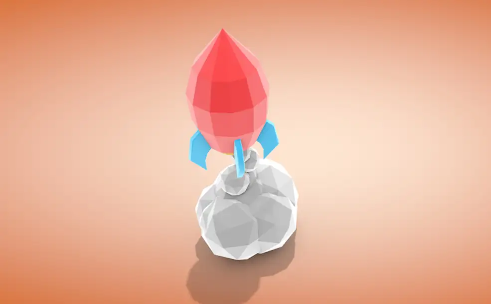 C4D低面卡通火箭升空动画工程文件 Rocket animation