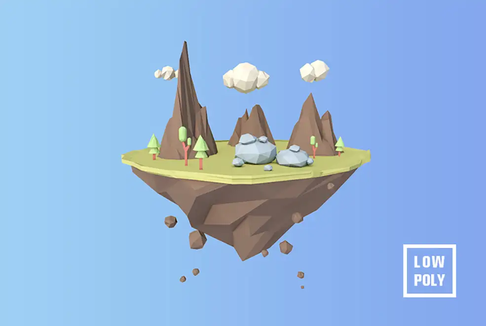 低面多边形场景C4D模型 C4D low poly