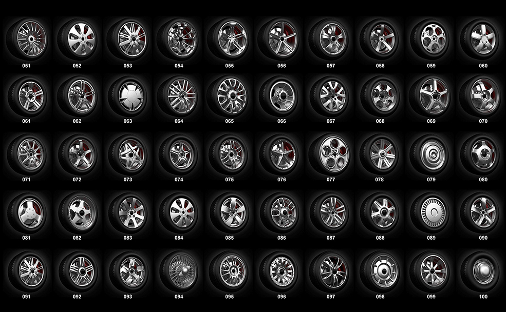 100个汽车轮胎3D模型 PREMIUM 100 Car Wheels Collection