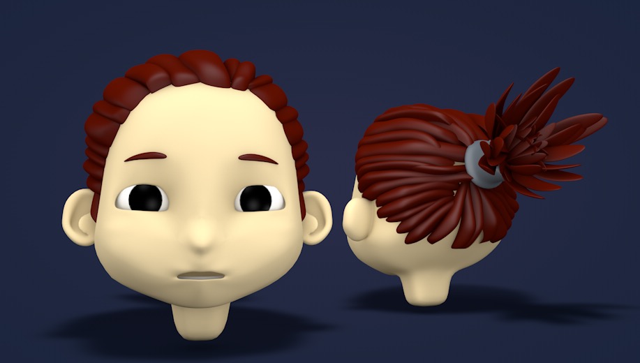 卡通小孩头像C4D模型 Child Avatar