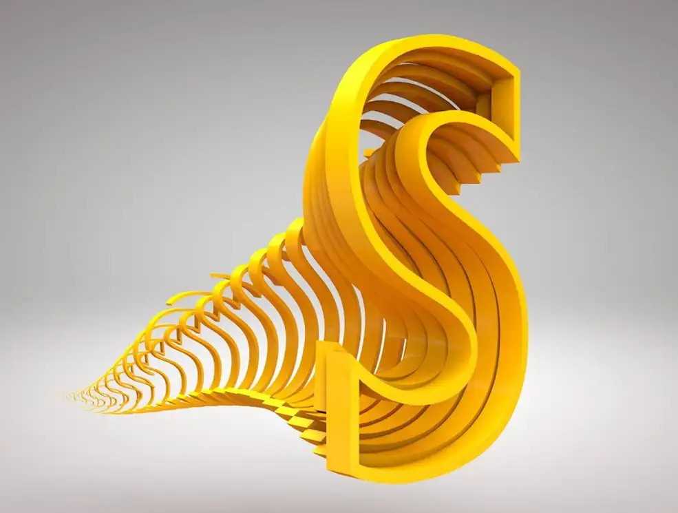 C4D拖尾波动文字动画工程文件 Wave text effect in c4d