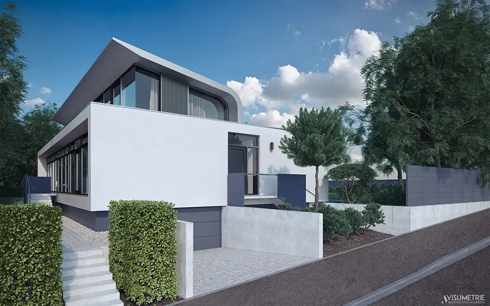 C4D现代住宅建筑-时尚别墅渲染作品欣赏 Modern Residential Architecture - Full CGI