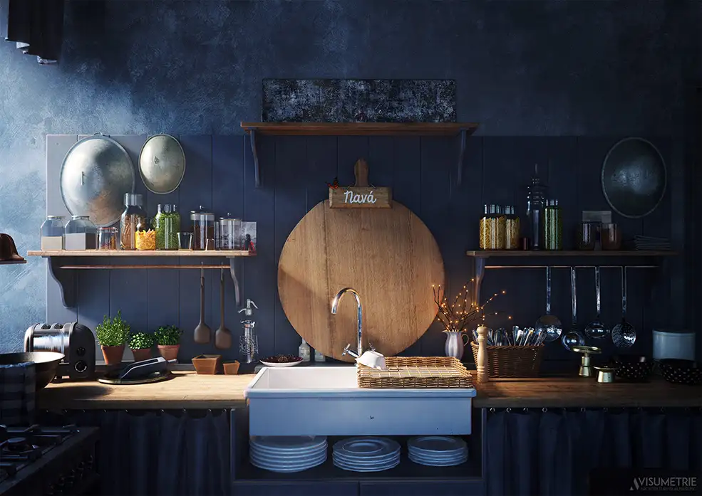 C4D复古厨房渲染欣赏 old antique kitchen - C4D之家 - 3ea00b47772113.5884d19e3f23f.jpg