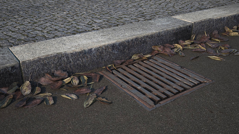 公路边的下水道和树叶场景C4D VRAY模型 - C4D之家 - 2f983357327213.59d1ffb3140ad.jpg