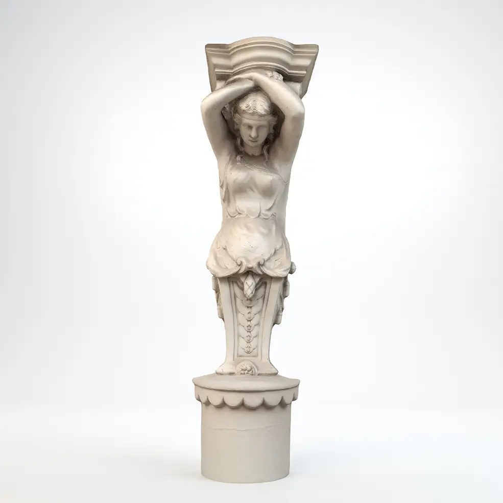 欧式女性雕像石柱C4D模型 Photogrammetry based 3d model