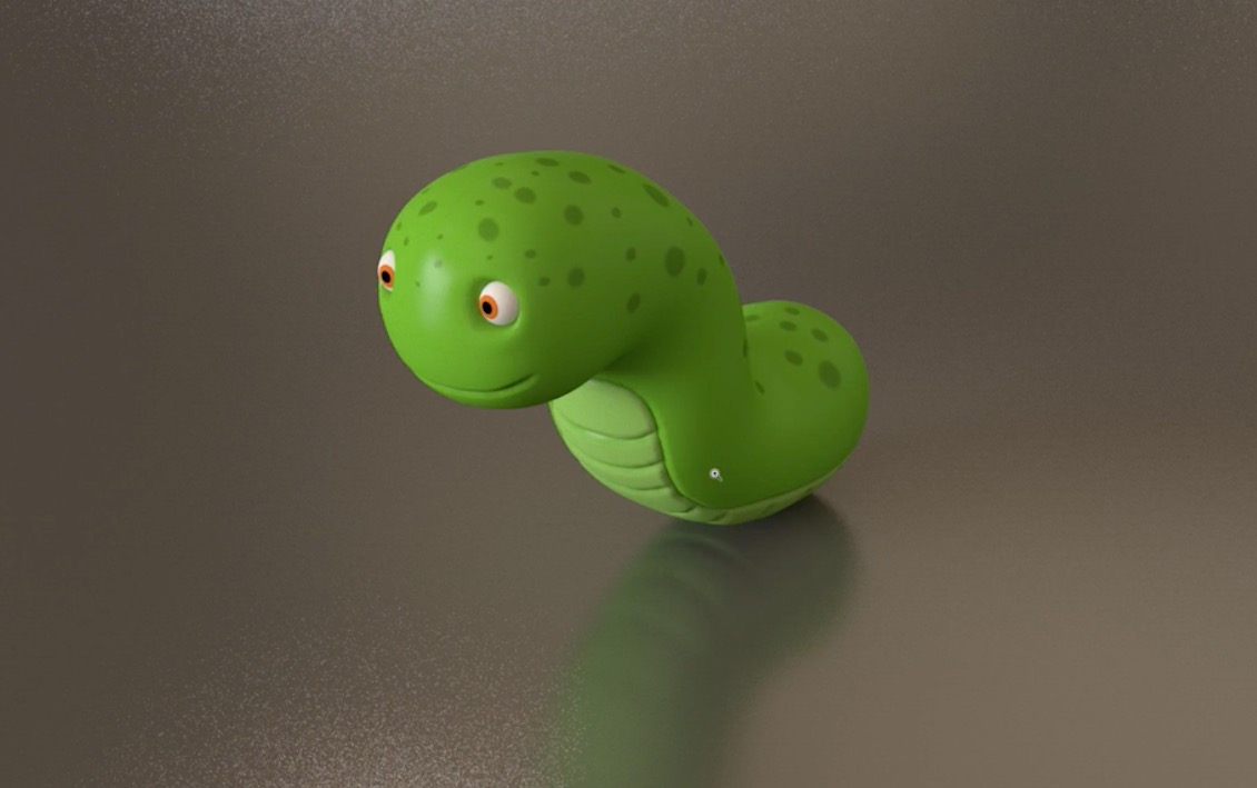 C4D制作一条绿色的卡通小菜虫教程