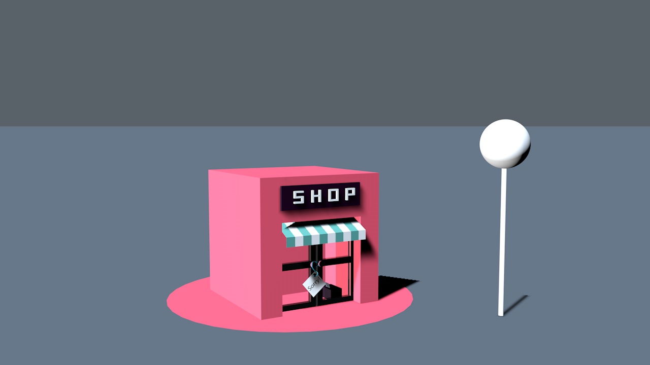 商店SHOP白天黑夜模型 - C4D之家 - 白天