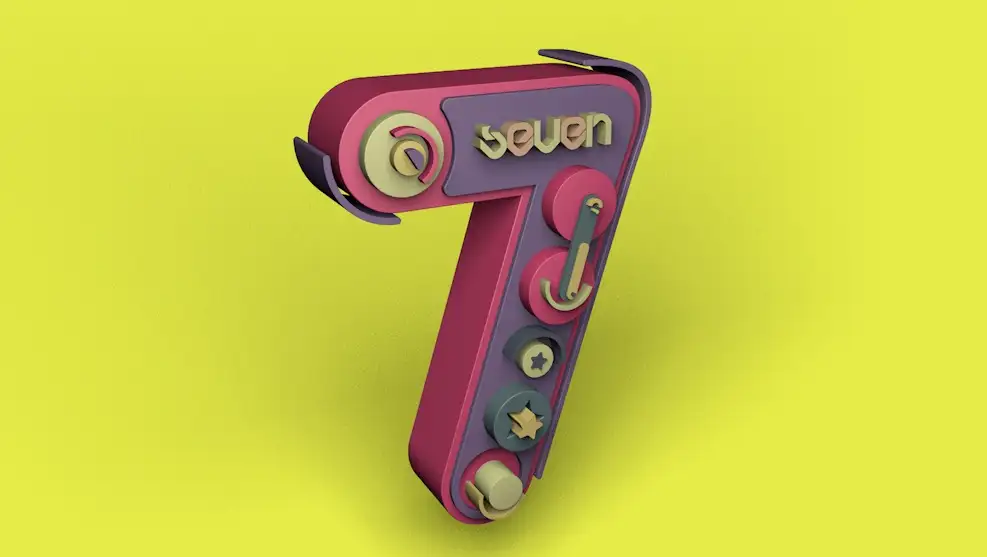 C4D创意数字“7”工程文件