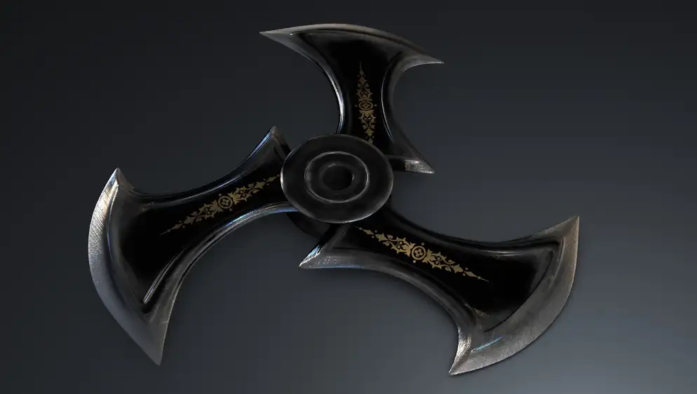 旋转的三片刀锋武器C4D模型 Blade weapon