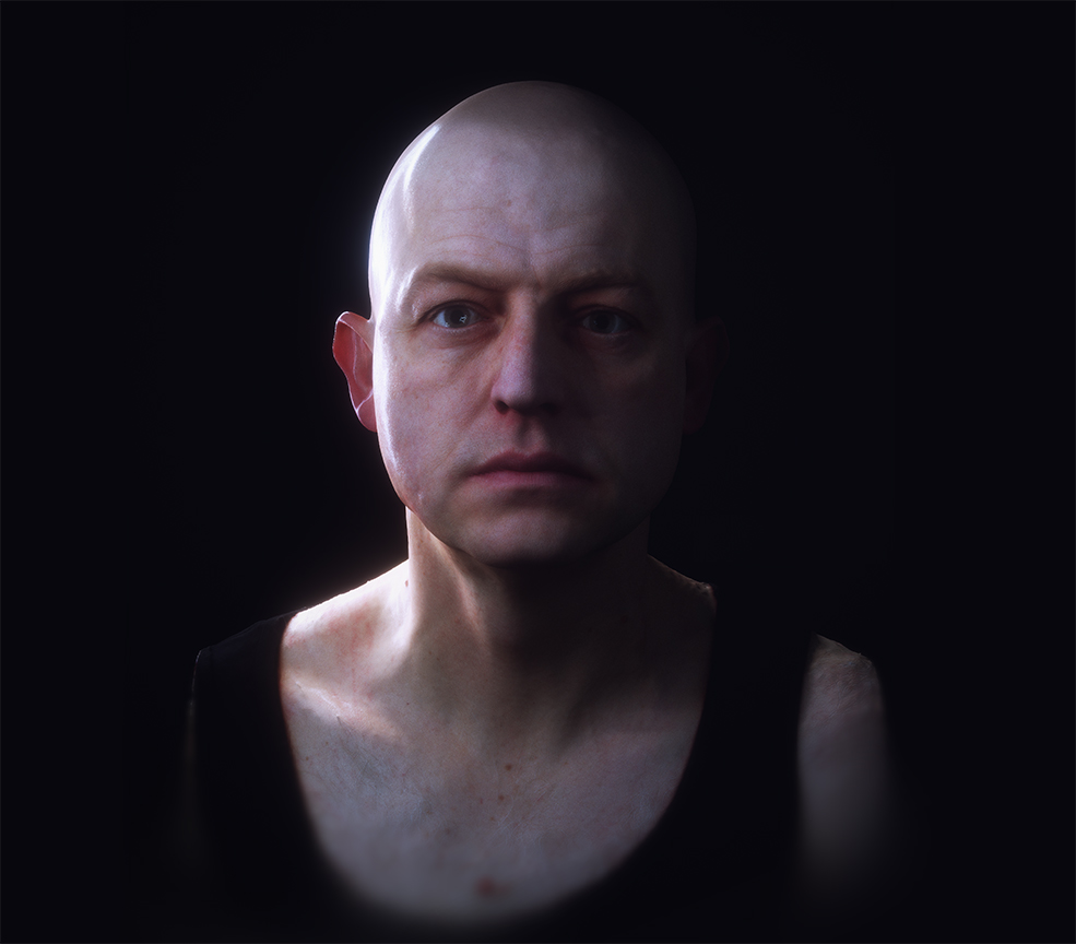 C4D Octane Render男性肖像灯光渲染模型