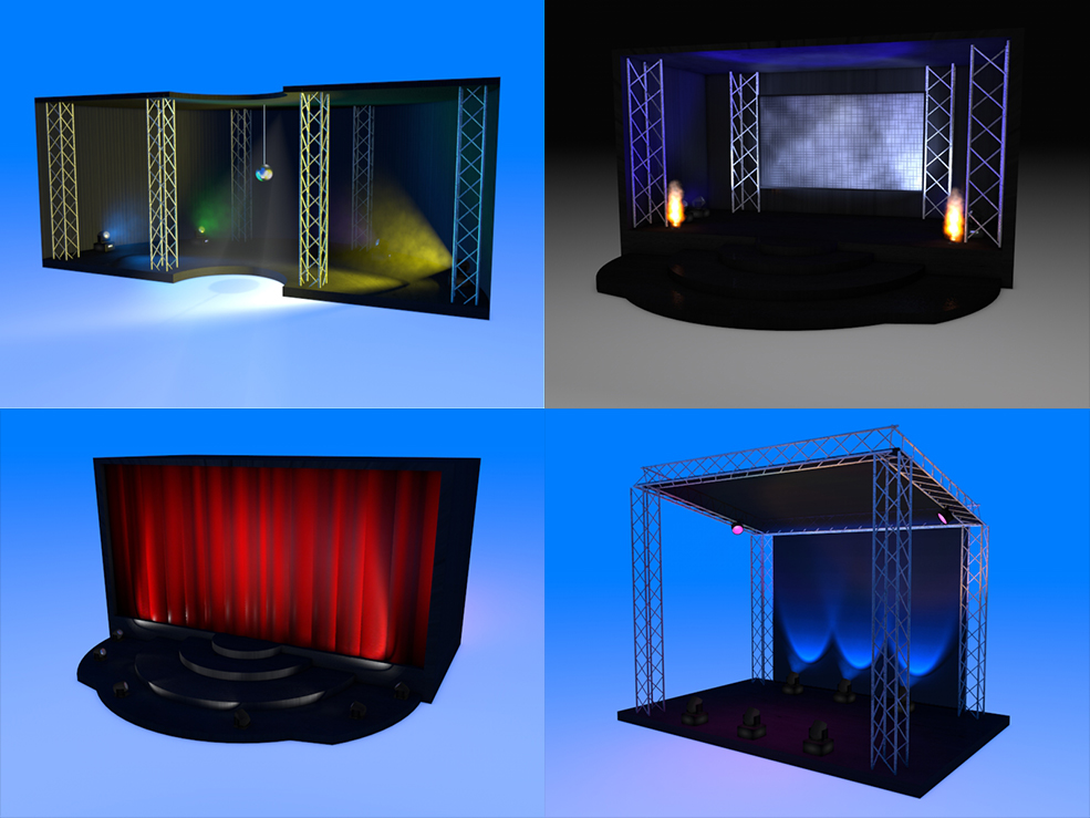 舞台套件C4D模型（舞台灯光、舞台桁架） Stage Kit Pro Full - C4D之家 - StageSetup1.jpg