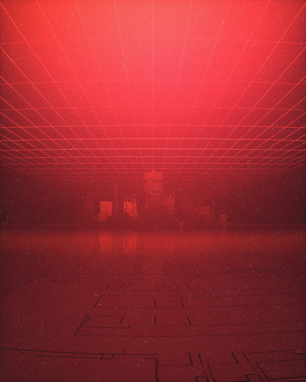 C4D实用工程第485季：科幻网格红色场景C4D工程C4D Project[Cinema4D - Octane]