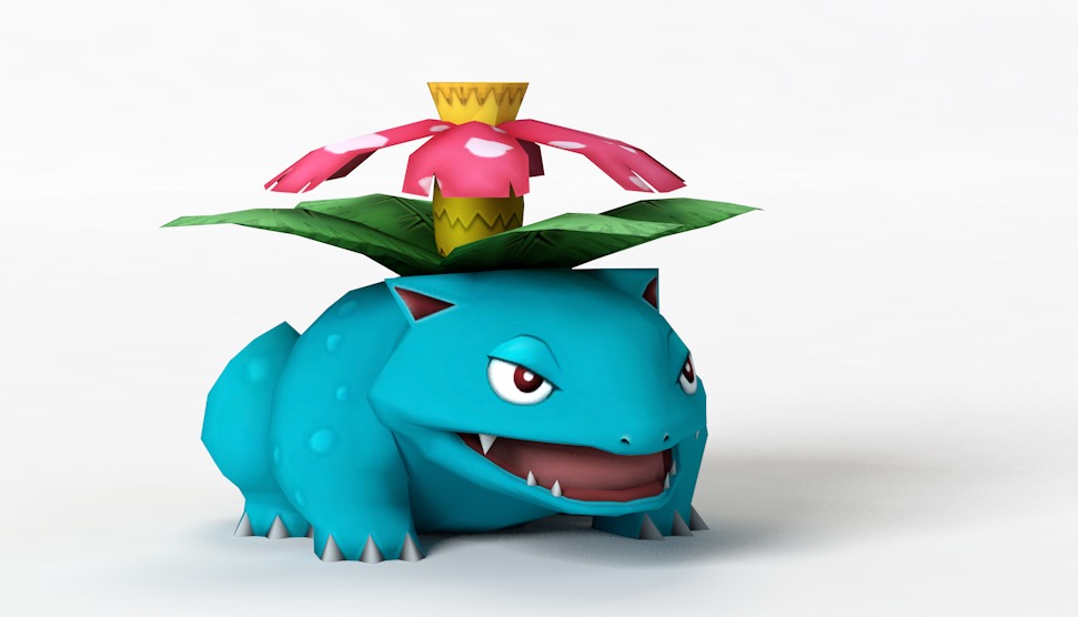 神奇宝贝/精灵宝可梦/口袋妖怪游戏卡通精灵：妙蛙花C4D模型 Venusaur