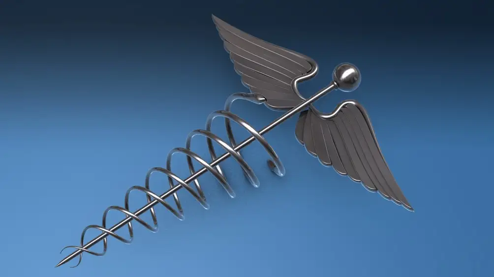 金属权杖翅膀 商神权杖C4D模型 medical symboll