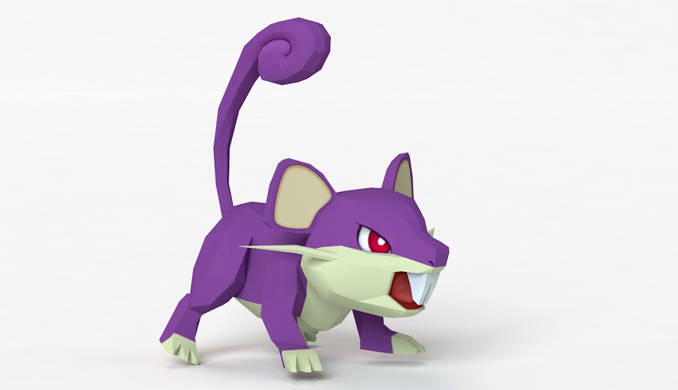 卡通小老鼠 小拉达C4D模型 Rattata