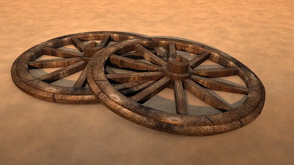 木车轮C4D模型 Bullock Cart Wheel