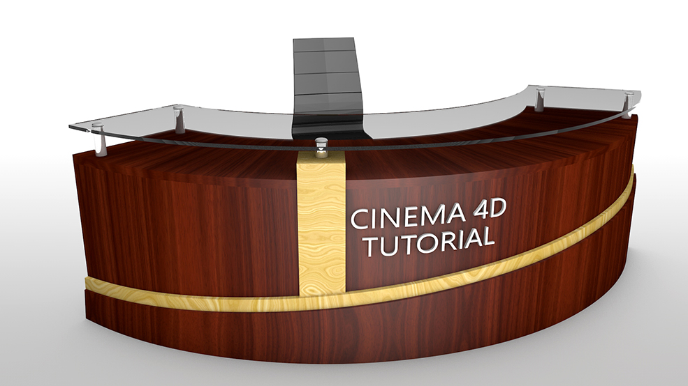 公司接待台 前台桌C4D模型 reception table wood - C4D之家 - 2.jpg