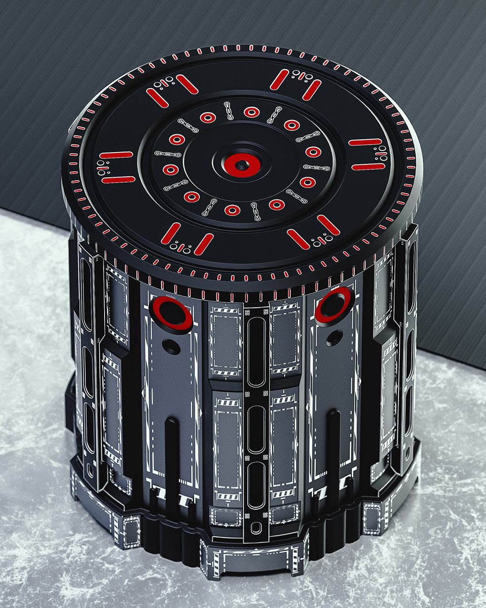 C4D实用工程第491季：科幻金属计量桶C4D工程C4D Project[Cinema4D - Octane]