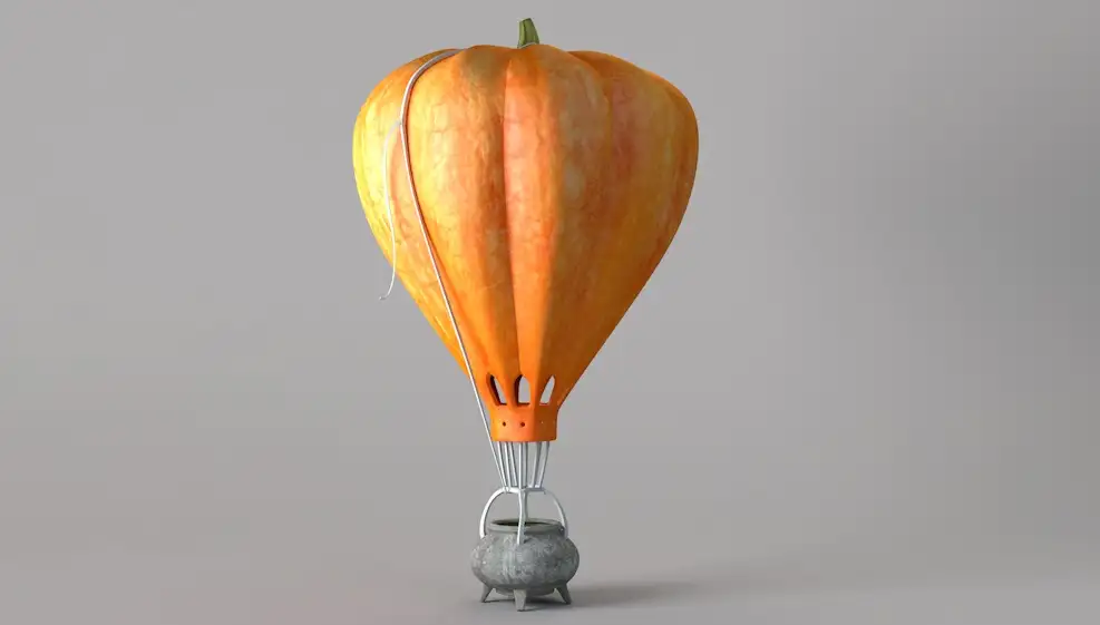 南瓜热气球C4D模型 Hot Air Balloon