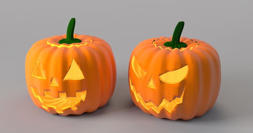 两个万圣节南瓜C4D模型 Bad Pumpkin