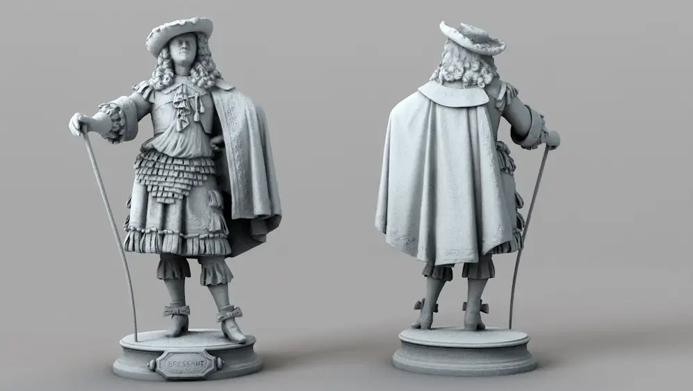 国外人物雕塑 布雷桑人像雕塑C4D模型 Statue Bressant Poly