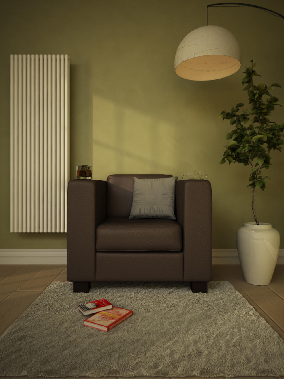 C4D室内休闲场景 单人沙发渲染模型 Interior Scene Chair