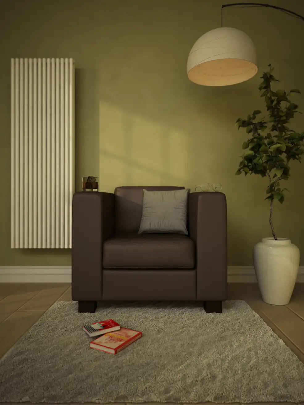 C4D室内休闲场景 单人沙发渲染模型 Interior Scene Chair