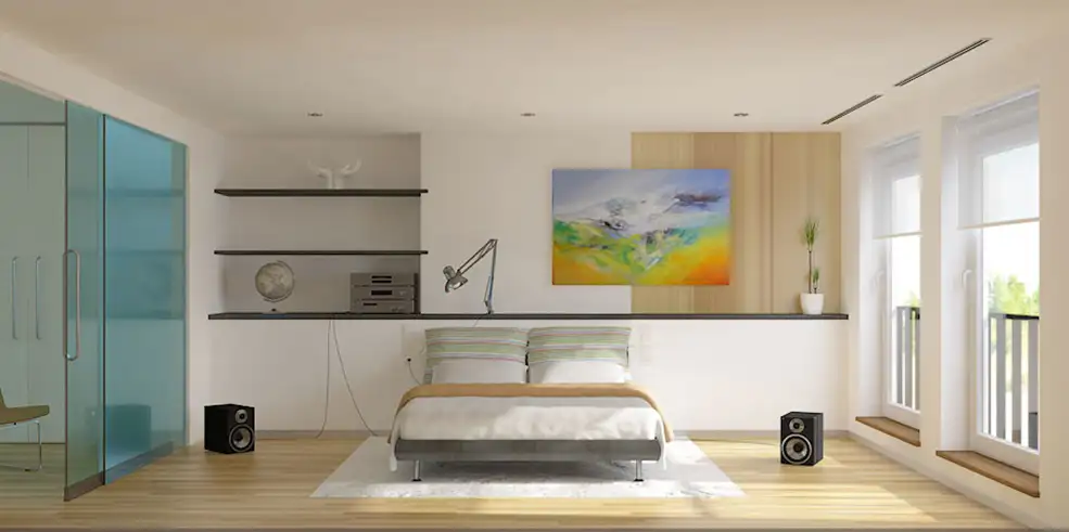C4D室内模型：简约卧室室内模型渲染 Bedroom interior