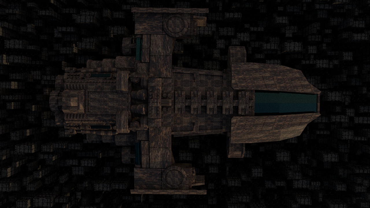 飞船模型作品 - C4D之家 - 飞船俯视.jpg