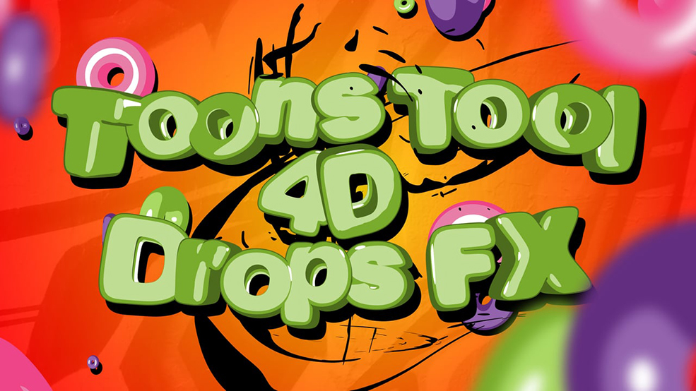 C4D/AE模板：动漫卡通路径流体动画 Toons Tool 4D (Drops FX)