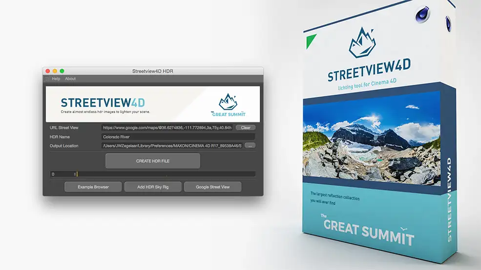 C4D谷歌街景图全景环境制作插件 TGS Streetview4D v1.2 For Cinema 4D Win/Mac