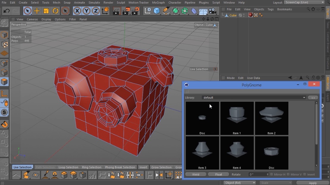 C4D网格编辑处理插件 PolyGnome Light For Cinema 4D R13-R19 Win - C4D之家 - 屏幕快照 2017-12-05 22.07.02.jpg
