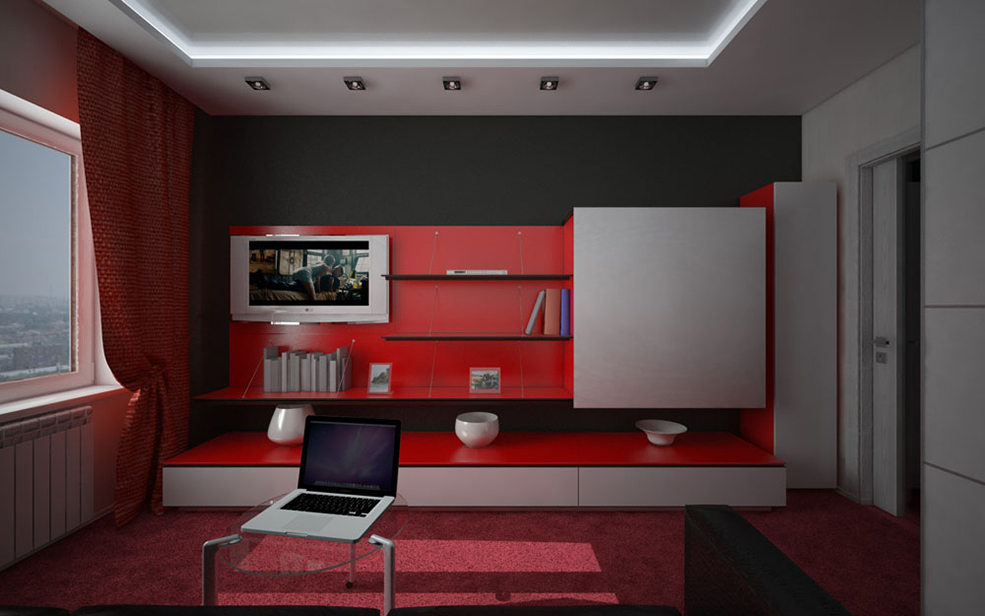 C4D室内渲染模型：红色风格的小客厅C4D渲染模型 A living room - C4D之家 - SP-1-08-14-15-(6).jpg